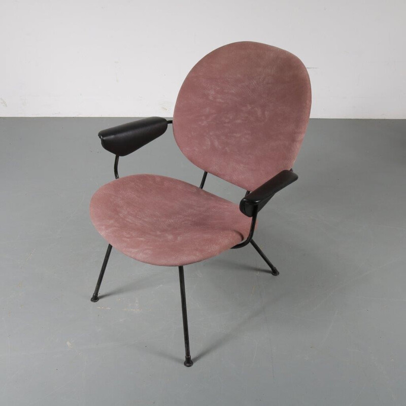 Set of 2 Dutch pink easy chairs - 1950s