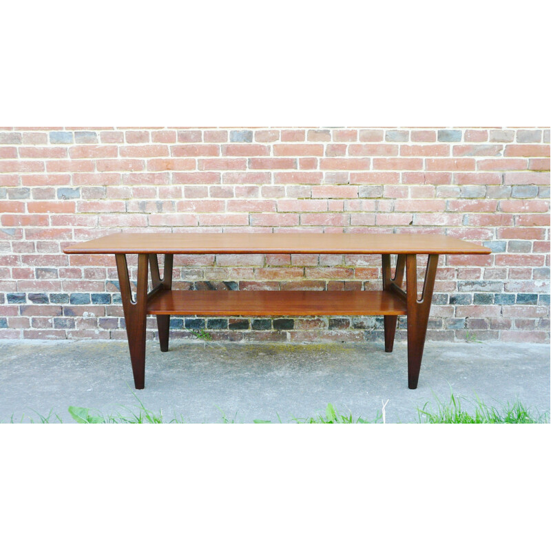 Vintage danish teak coffee table - 1960s