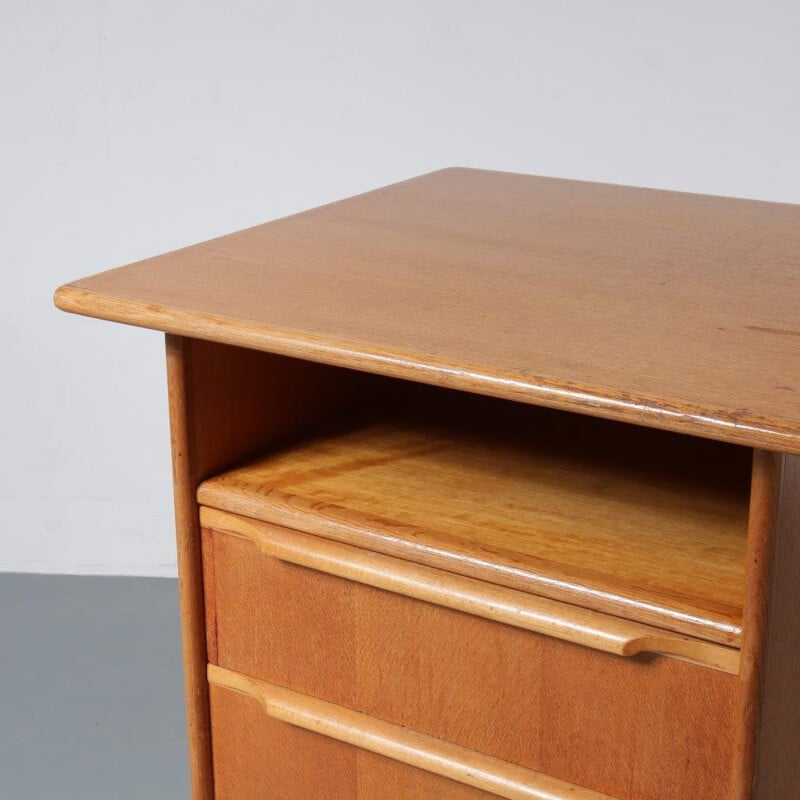 vintage dutch oak desk - 1950s 