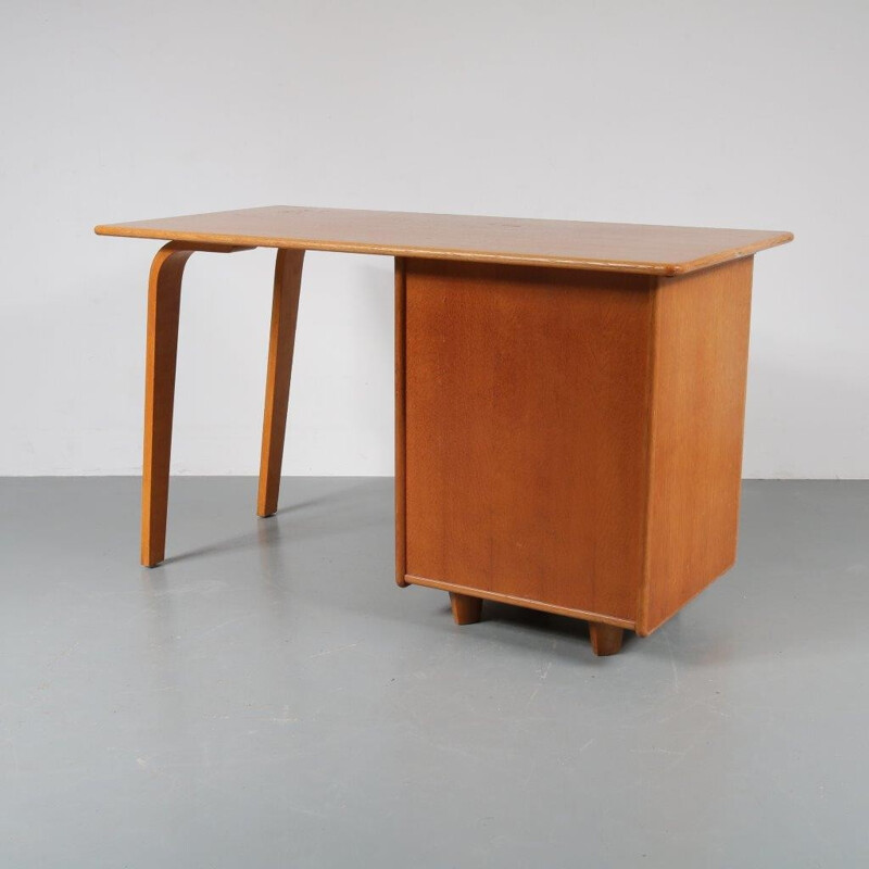 vintage dutch oak desk - 1950s 