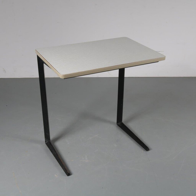 Vintage Small Dutch desk in wood and metal - 1950s