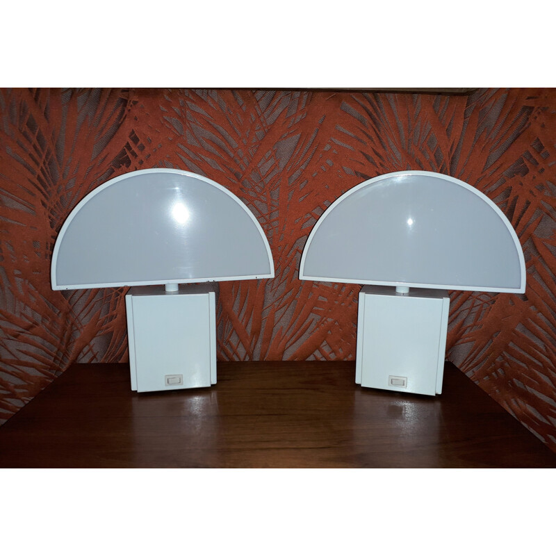 Set of 2 Vintage bedsides in metal and perspex by Harvey Guzzini - 1970s
