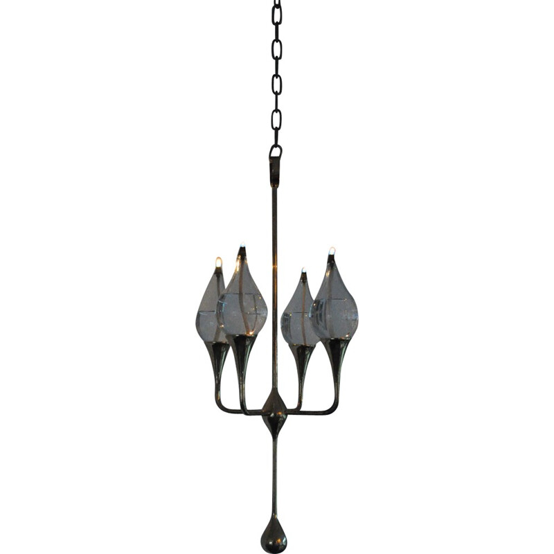 Vintage 4-arm chandelier by Freddie Andersen - 1970s