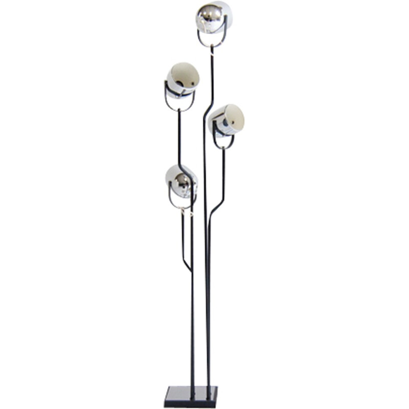 Vintage floor lamp in steel by Goffredo Reggiani - 1960s