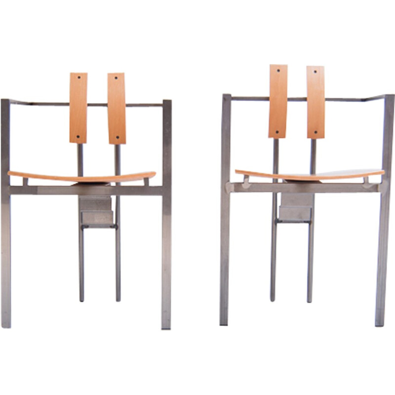 Set of 2 vintage "Memphis" chairs by Friedrich Förster - 1980s