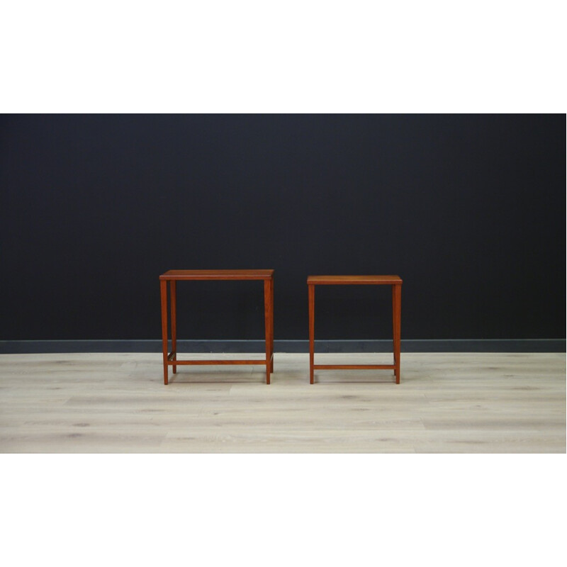 Set of 2 Vintage tables in Teak Danish Design - 1960s