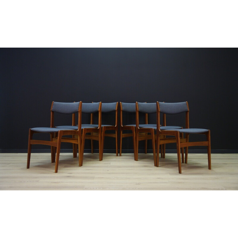 Set of 6 dining chairs in teak - 1960s