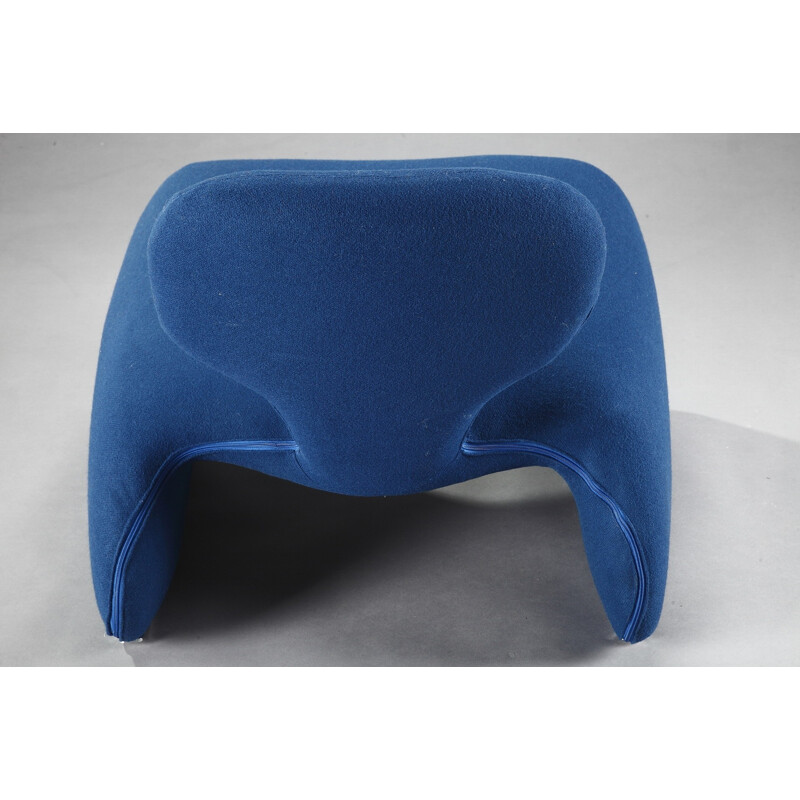 Set of 2 blue "Djinne" easy chairs by Olivier Mourgue for Airborne - 1960s