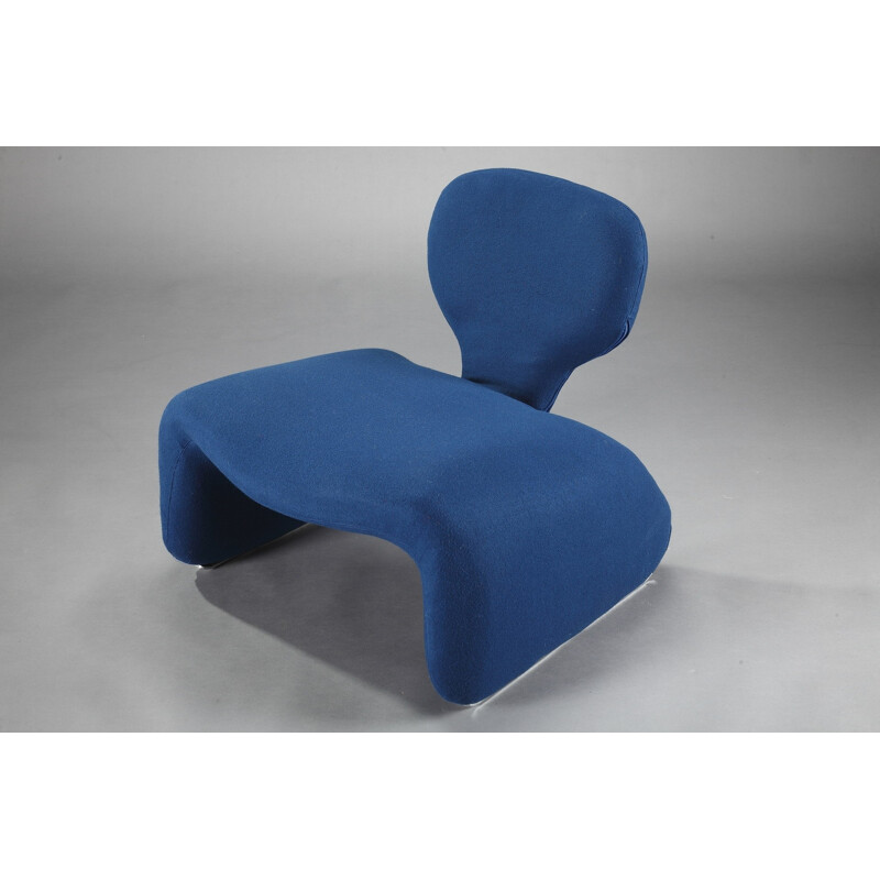 Set of 2 blue "Djinne" easy chairs by Olivier Mourgue for Airborne - 1960s