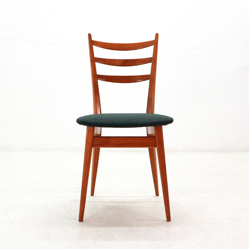 Set of 4 vintage dining chairs reupholstered - 1950 