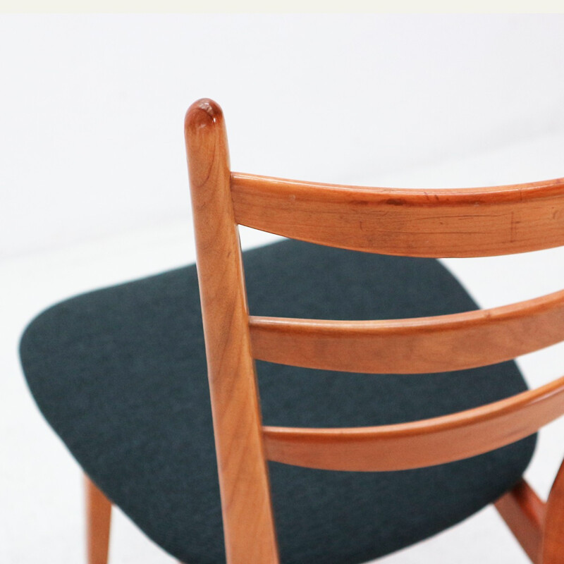 Set of 4 vintage dining chairs reupholstered - 1950 