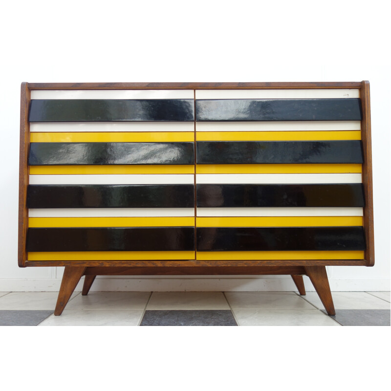 Jiri Jiroutek Yellow sidesideboard U453 by Interier Praha - 1960s