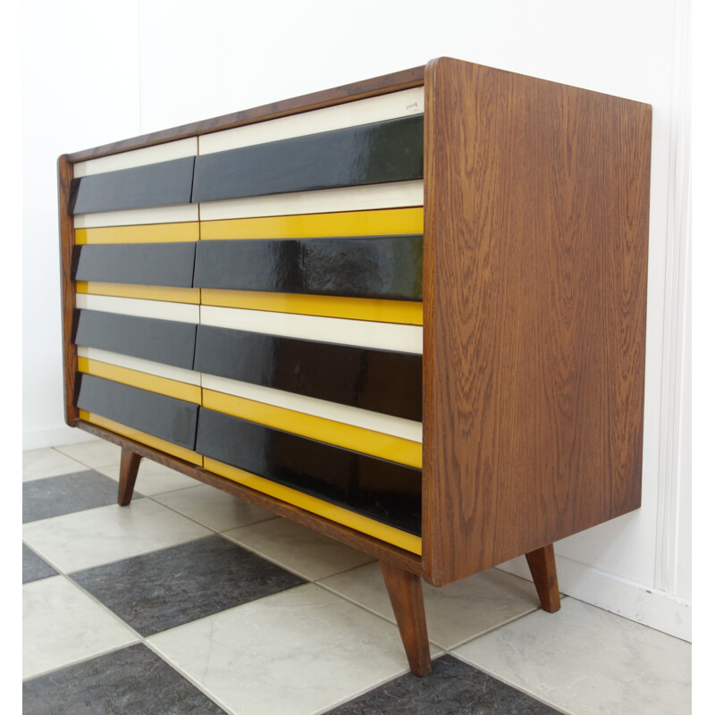 Jiri Jiroutek Yellow sidesideboard U453 by Interier Praha - 1960s