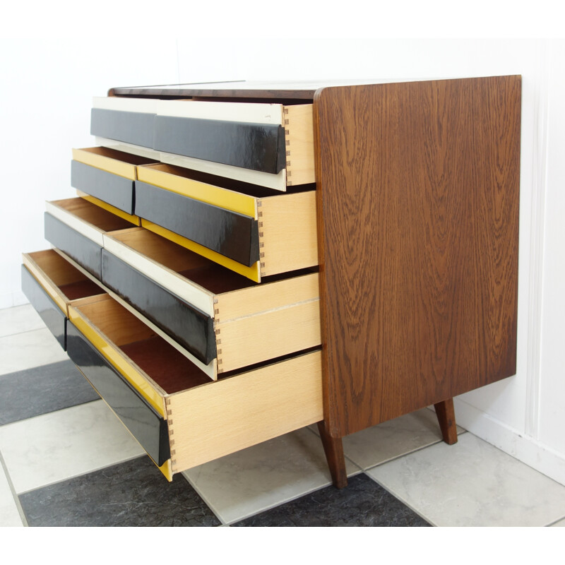 Jiri Jiroutek Yellow sidesideboard U453 by Interier Praha - 1960s