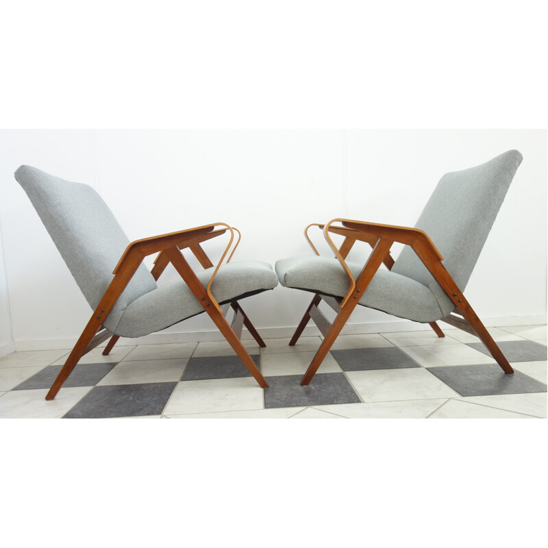 Vintage set of 2 easy chairs by Tatra Nabytok - 1960s