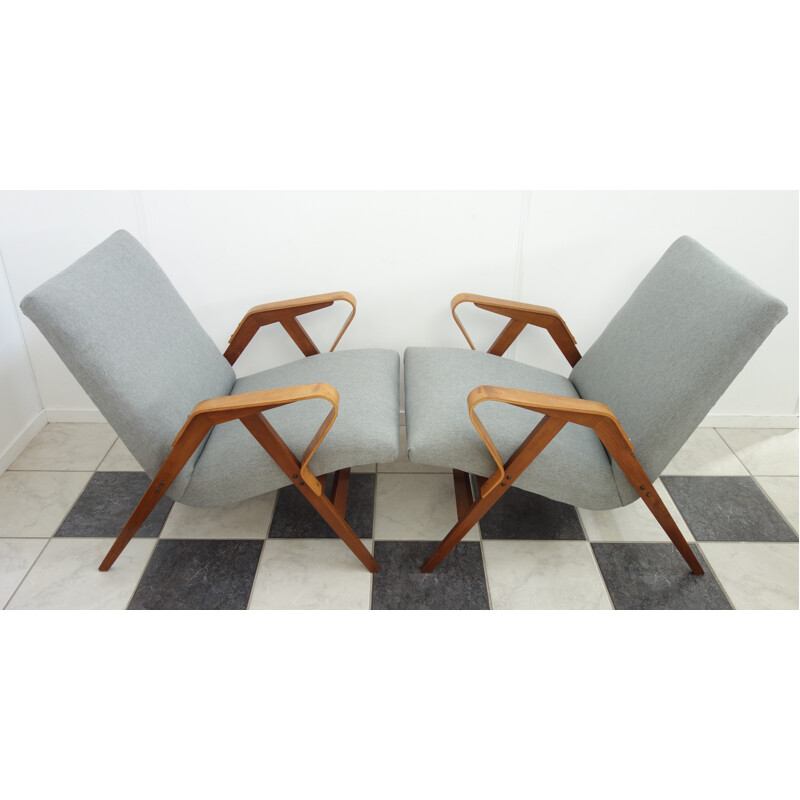 Vintage set of 2 easy chairs by Tatra Nabytok - 1960s