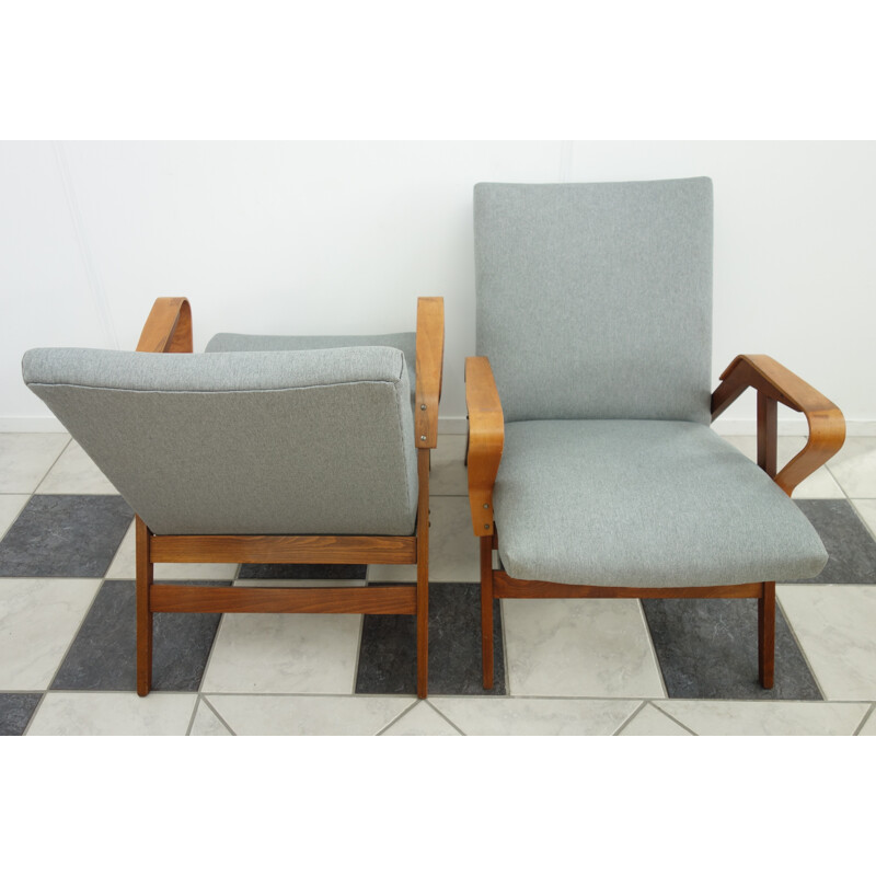 Suite de 2 fauteuils gris par Tatra Nabytok - 1960