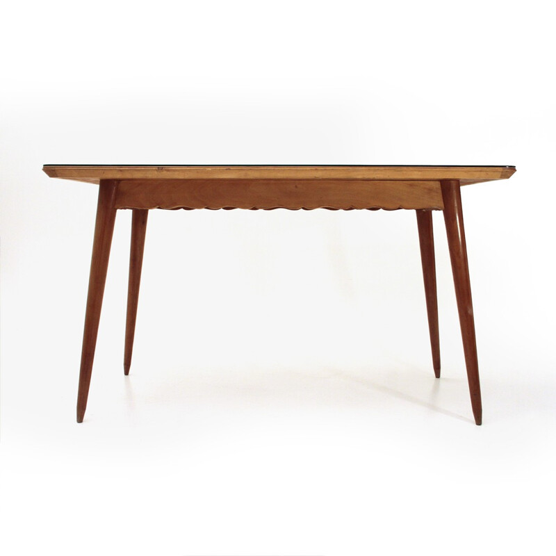 Vintage italian dining wooden table - 1950s