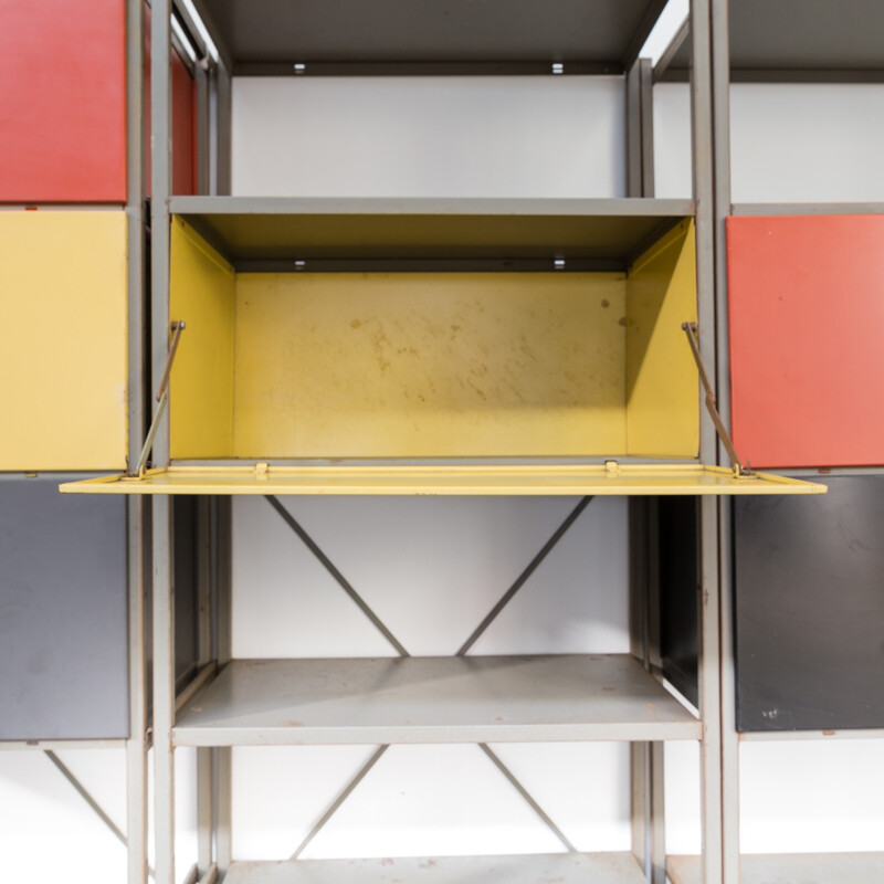 Wall unit "model 663" in 3 blocks by Wim Rietveld for Gispen - 1950s