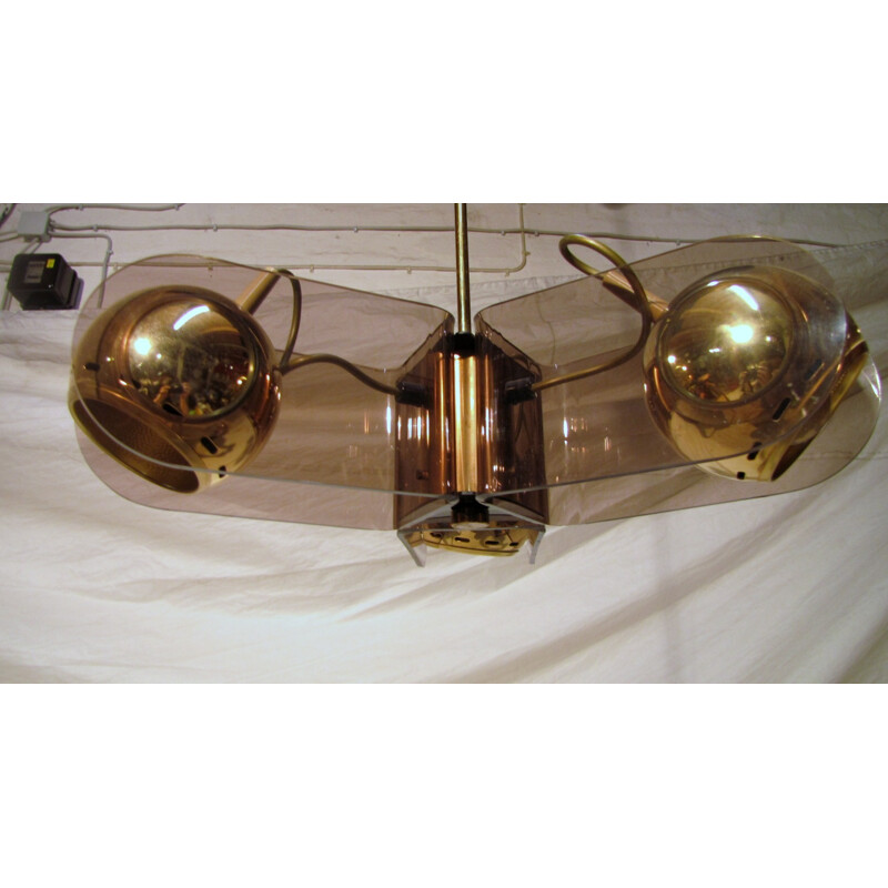 Vintage ceiling lamp in plexiglas - 1960s