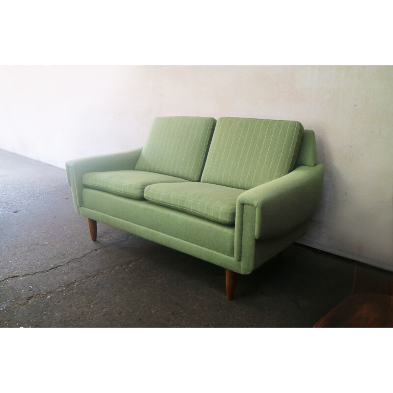 Vintage danish green 2-seater sofa - 1970s