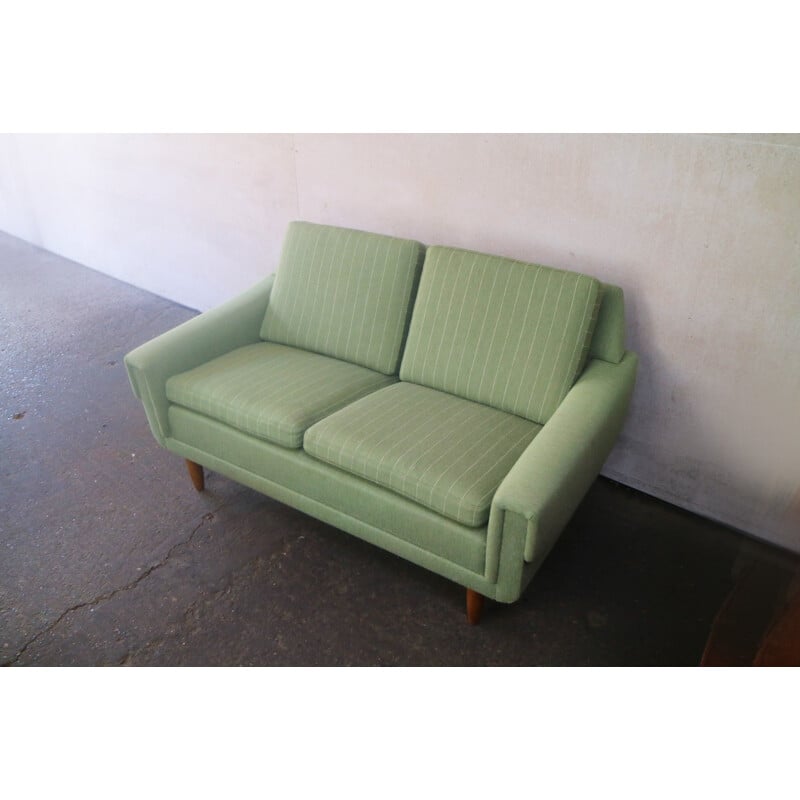 Vintage danish green 2-seater sofa - 1970s