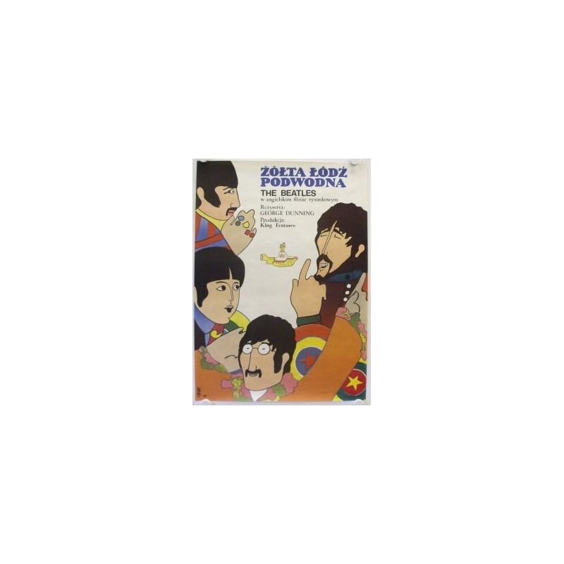 Original polonese "Yellow submarine Beatles" Poster by Zbobr - 1960s