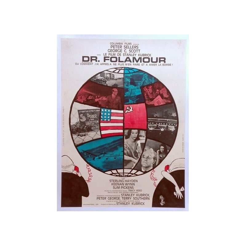 Affiche Vintage cinema Docteur Folamour - 1960