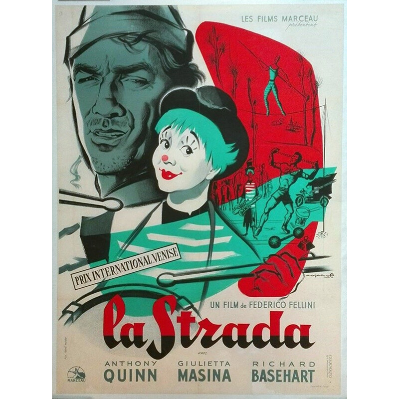 Affiche de cinema Vintage originale La strada - 1950