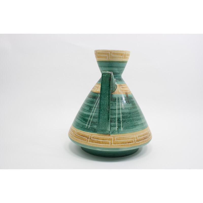 Grand Vase Vintage Vert en céramique par Bay Keramik - 1960