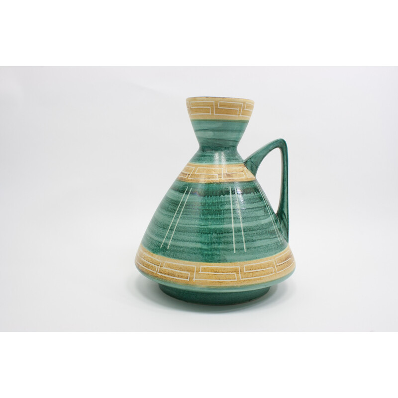 Grand Vase Vintage Vert en céramique par Bay Keramik - 1960