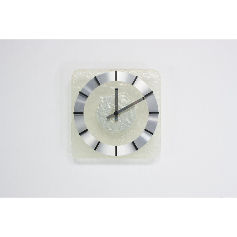 Vintage Lucite Wall Clock in perspex by Kienzle - 1970s