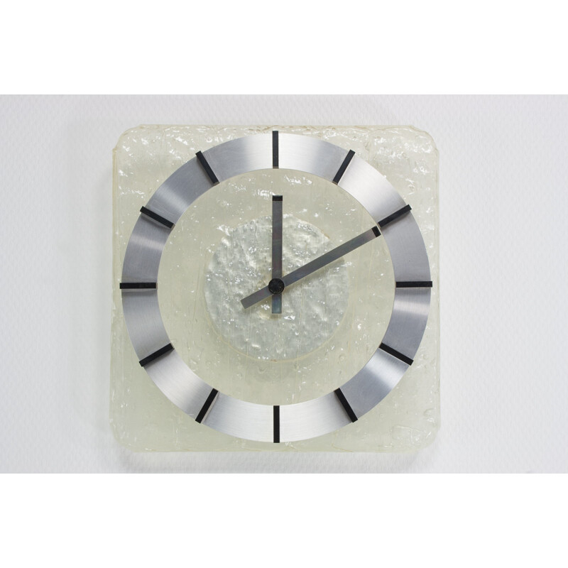 Vintage Lucite Wall Clock in perspex by Kienzle - 1970s