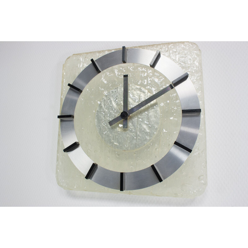 Vintage Lucite Wall Clock in perspex by Kienzle - 1970s