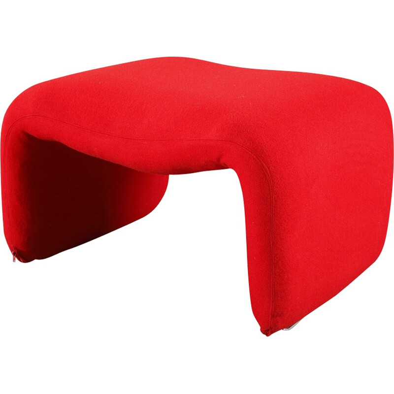 Vintage Ottoman "Djinn" red by Olivier Mourgue for Airborne - 1960s