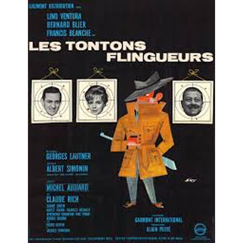 Affiche vintage originale "Les tontons flingueurs" - 1960