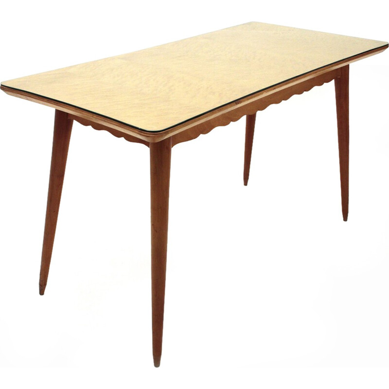 Table à repas vintage italienne en bois - 1950