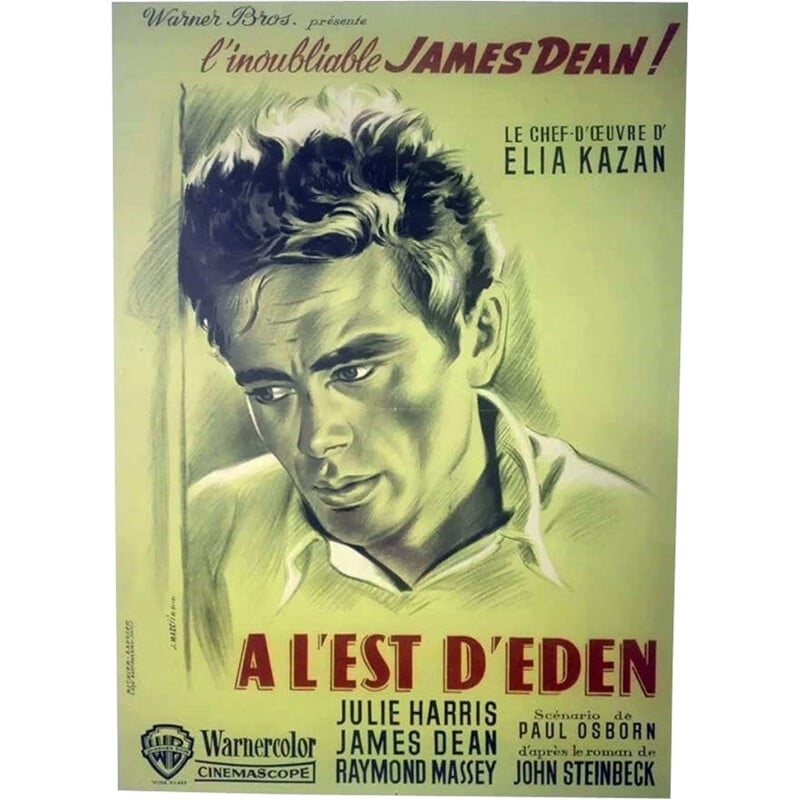 Affiche de cinéma Vintage originale A l'est d'Eden - 1950