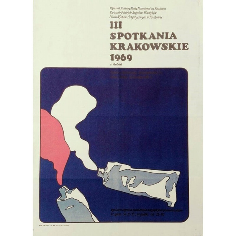 Affiche Vintage original polonaise Spotkania Krakowkie, 1960