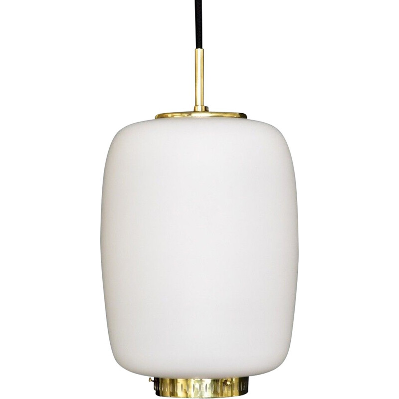 Vintage Kina pendant lamp in glass by Bent Karlby for Lyfa - 1950s