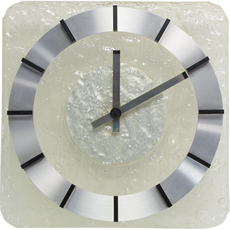 Vintage Lucite Wall Clock in perspex by Kienzle - 1970s