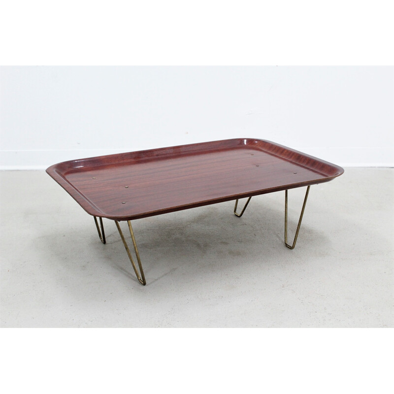 Vintage Italian teak folding tray, 1950