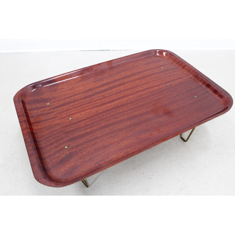 Italienisches Vintage-Klapp-Tablett aus Teakholz, 1950