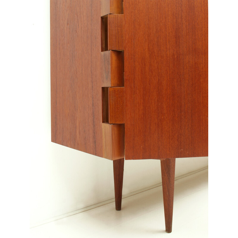 Highboard With Particular Hinge-Joints in Teak - 1960s