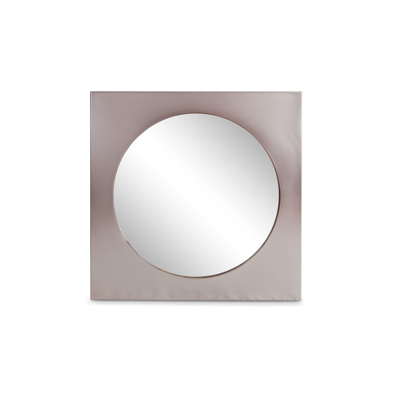 Vintage Belgo Chrom Mirror In Brushed Steel - 1980s