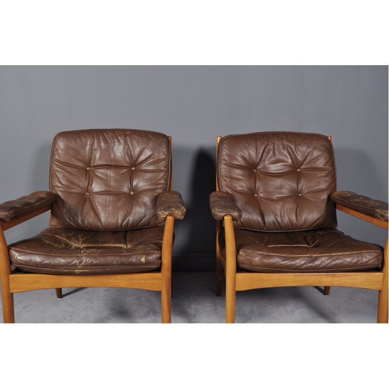 Pair of "Carmen" Leather Armchairs by Gote Mobler - 1970s