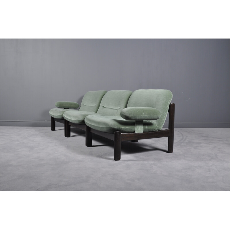 Vintage Sectional Green Mint Sofa by Leolux - 1970s
