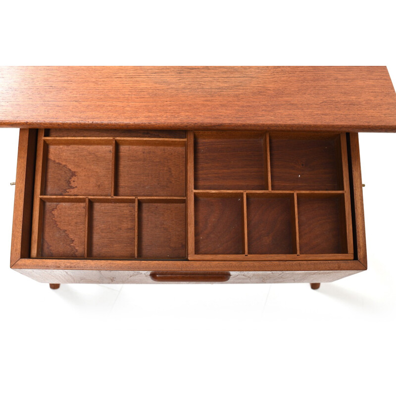 Tavolo da cucito danese d'epoca in teak - 1960