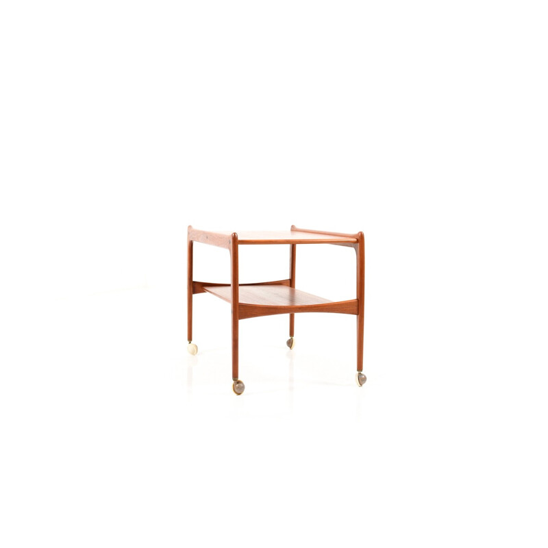 Vintage teak serving cart danish furniture design, 1960