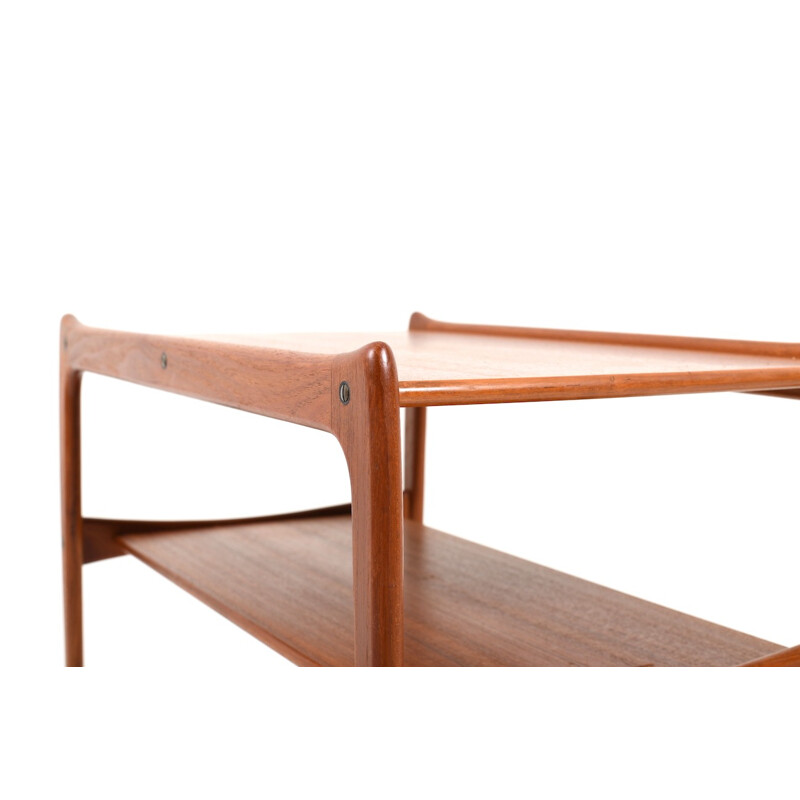 Vintage teak serving cart danish furniture design, 1960